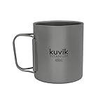 Kuvik Double-Walled Titanium Mug 450ml (15.2 oz) - Ultralight and Compact Mug for Backpacking, Camping, and Everyday Use