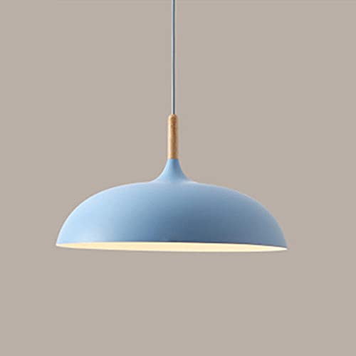 Moderne Simple Pendentif Lampe E27 Bonbons Couleurs Abat-Jour Décor Pendentif Lumière pour Restaurant Salle À Manger Club Couloir Chambre Cuisine Type Lumière-Bleu Cover