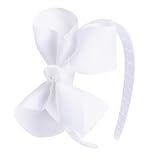 AMYDECOR Girls' Superior Grosgrain Bow Headbands – Soft, Stylish & Comfortable-White