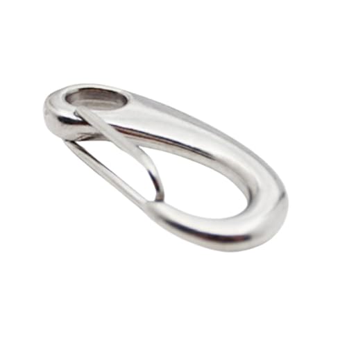 QRONCES 5 ganchos de resorte de acero inoxidable, eslabones rápidos, mosquetón, forma de huevo, gancho de liberación rápida, conector de eslabones de cadena multiusos, gancho de liberación rápida de