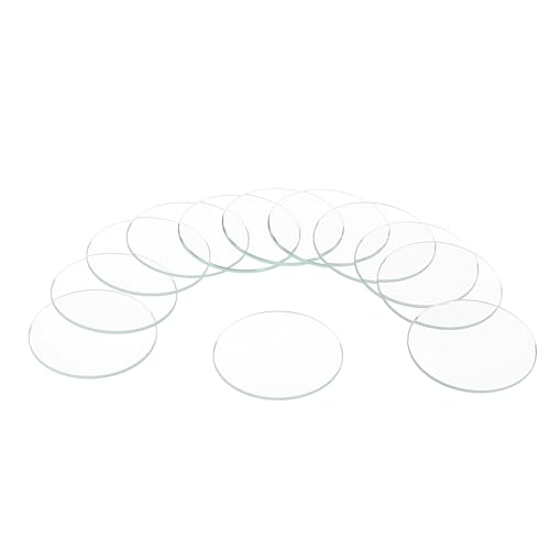 QUARKZMAN 12pcs Verre de Montre en Cristal, 36mm Lentille en Verre Plat Rond pour Cadran de Montre, Pièces de Rechange pour Réparation D'Horloger, Transparent