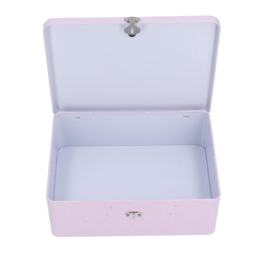 CHICIRIS Linda Caja de Almacenamiento de Metal de Hojalata para Niños con Cerradura para Regalos de Cumpleaños para Niños y Niñas, Hucha Decorativa Compacta para Manualidades, Joyas, Pasatiempos
