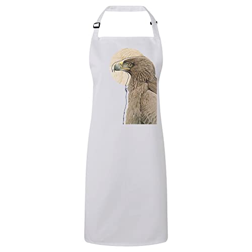 Tablier Cuisine Blanc Aigle de qualité premium au design d'illustration ancienne
