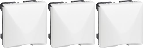 LEGRAND - Sortie de Câble Mosaic - Avec Serre-Câble - Pour Câbles Ø5 mm à Ø12,5 mm - Connexion par Câble 2,5 mm² - Fabriqué En France - Blanc (Lot de 3)