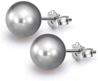 HIGHSPARK 925 Silver Classic Pearl Earrings for Women | 92.5 Sterling Silver & Brilliant Lustre Pearls | Lovely Gift for Women