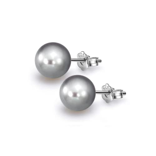 Image of HIGHSPARK 925 Silver Classic Pearl Earrings for Women | 92.5 Sterling Silver & Brilliant Lustre Pearls | Lovely Gift for Women