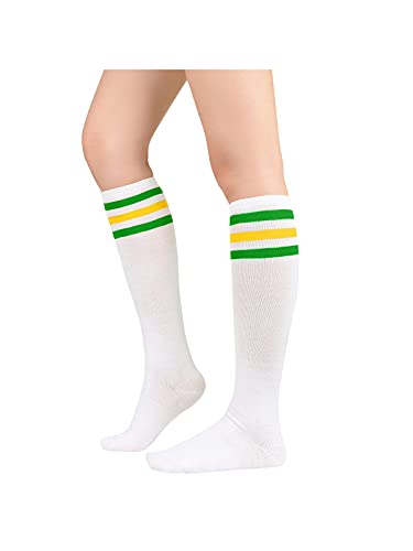 Image of Century Star Knee High Socks for Women Long Tube Socks with Stripes | Soft, Skin Friendly And Stretchy, Vibrant Colors Perfect For Daily Wear, Sports, Halloween And Christmas