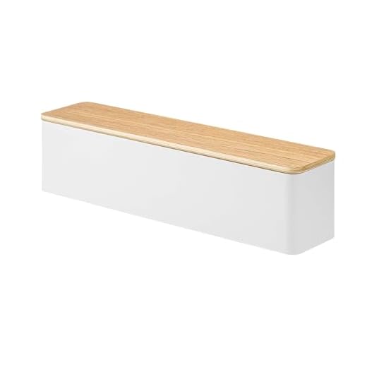 YAMAZAKI Home Rin Utensil Case Knife Fork Spoon Silverware Cutlery Holder with Divider, Portable for Kitchen Counter Or Table - Plastic + Wood