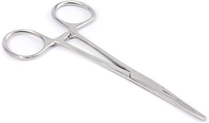 Apical Set Of Kelly Forceps Locking Tweezers Clamp, Silver, Straight &Curved, 5-1/2 Inch #TOP5