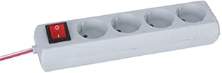 مشترك كهرباء 4 مقابس - كابل 2 متر، ابيض 91020_ مع ضمان لمدة عامين للرضا والجودة