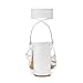 Elisabet Tang Square Toe Strappy Chunky Heels Sandals, 3 inch Women's Lace Up Low Block Heels Ankle Wrap Heels Square Open Toe Tie Up Heeled Sandals for Wedding Dress Shoes White 7