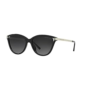 Michael Kors Women’s MK2139U Tulum Universal Fit Polarized Cat Eye Sunglasses, Black, 54mm