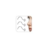 AceFun Piercing de nariz de titanio de 20 g, 1 L, con tornillo recto, anillos de nariz G23 de acero con diamante, joyería de plata para mujeres y hombres, 1,5 mm, 2 mm, 2,5 mm, 3 mm, circonita cúbica