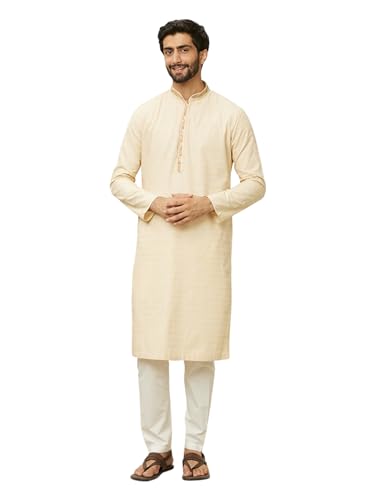 Image of Manyavar Men's Self Design Kurta Pajama Set (2pcs)