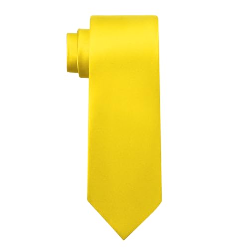 Image of KOOELLE Men's Ties Solid Pure Color Plain Neckties Formal Black Ties For Men