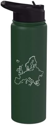 Europe Lover Map, Travel Stainless Steel Insulated Water Bottle