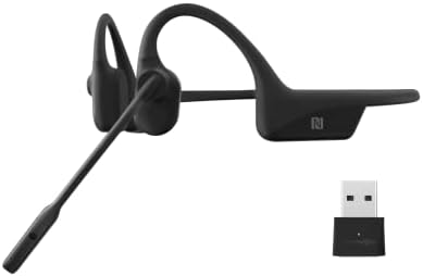 Aftershokz OpenCommUC(Rebranded as Shokz OpenComm UC) - Bluetooth Stereo Computer Headset with Loop100 USB-A Adapter-Bone Conduction Wireless PC Headphones for Home Office Business Use, with Bookmark