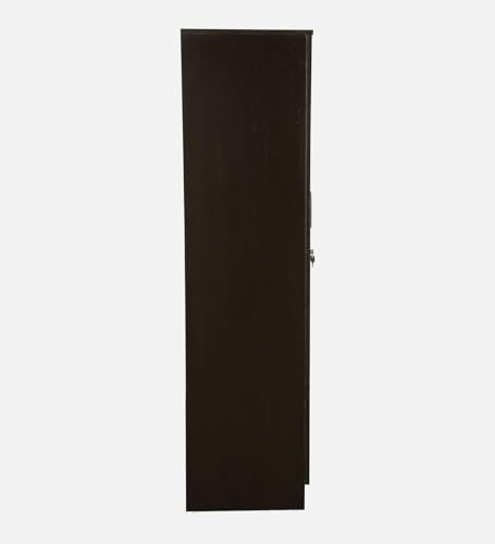 Image of Mintwud Pepperfry Kibo 2 Door Wardrobe Without Mirror | Engineered Wood Wooden Almirah with 4 Shelves, 1 Drawer & Hanging Rod | Storage Cupboard for Bedroom (Wenge Finish)