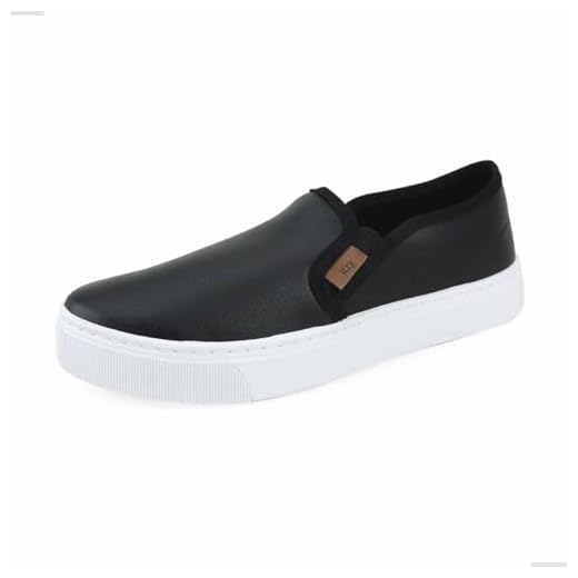 Tênis Slip On Feminino Casual Leve e Macio Mocassim Plataforma Confortável e Antiderrapante (Preto, BR, Adulto, Numérico, 40)