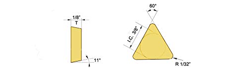 Carbide Milling Inserts TPG322, TPGN160308 Black Coated Carbide Turning Inserts for Indexable End Mill,10pieces/Pack
