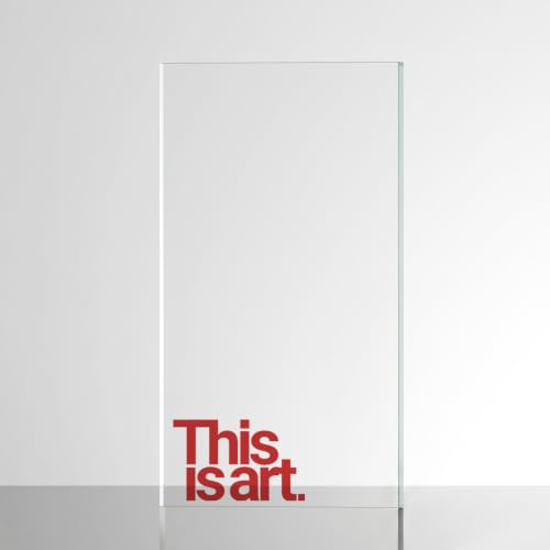 Image of Sticker for Glass & Mirrors| Minimal Vinyl Decal for Bedroom Bathroom & Cafe | Self-Adhesive Waterproof Quote Aesthetic Mirror Sticker | No Mirror Included (This is Art., Large, Transparent Red)