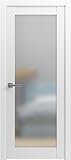 SARTODOORS - Modern Solid French Door Frosted Glass 32 x 80 inches with Handle | Planum 2102 White Matte | Single Regular Panel Frame Trims | Bathroom Bedroom Sturdy Doors