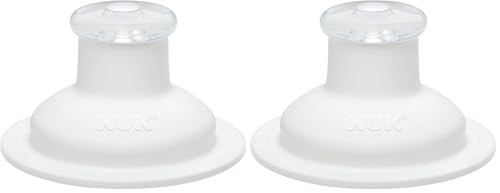 NUK Push-Pull-Tülle Silikon für Sports Cup und Junior Cup, auslaufsicher, langlebig, hygienisch, Spülmaschinen geeignet, weiß, 1 Stück (Packung mit 2)