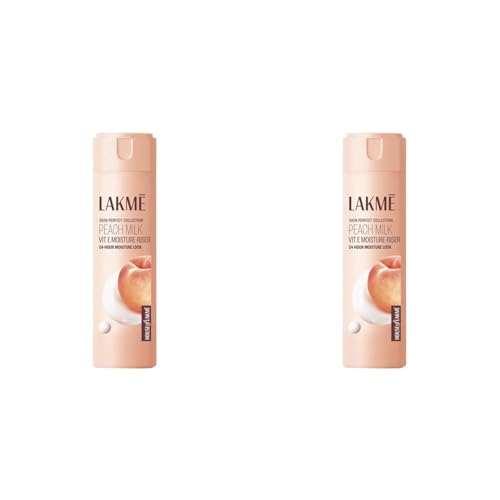 Image of LAKME Peach Milk Face Cream Moisturizer 120 Ml, Daily Lightweight Lotion With Vitamin C & Vitamin E For Soft Glowing Skin - Non Oily 12H Moisture (Pack Of 2)