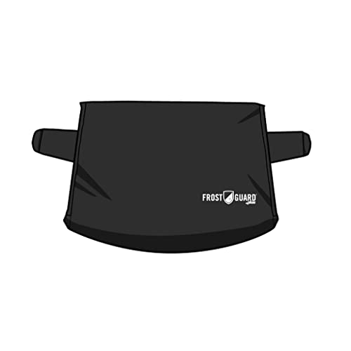 FrostGuard Plus Winter Windshield Cover with Built-in Security Panels and Wiper Blade Cover + Mirror Covers - Weather Resistant; Protects from Snow, Ice and Frost (Black, XL)
