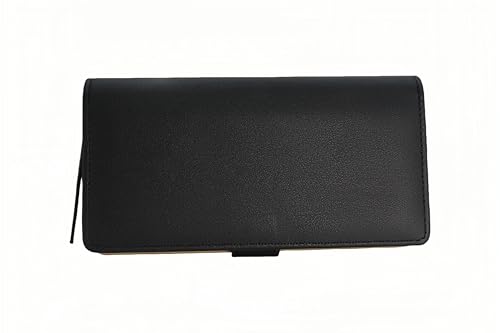 Women's long wallet, hollowed-out gold leaf pattern, double-folding zipper double-layer bag, 12 card slots, large-capacity zipper seal, 3.74 × 7.48 inches, black2