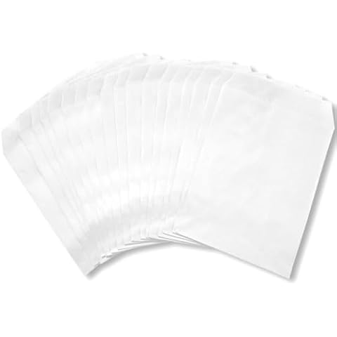 OTURGC 100 Pack White Kraft Paper Bags, 6" x 9", Gift Cards, Gift Candy, Cookies, Donuts, Crafts, Party Favors, Sandwiches, Jewelry Goods, Snack Bags, Flat Gift Bags (White, 6x9 Inch (Pack of 100)) Cover