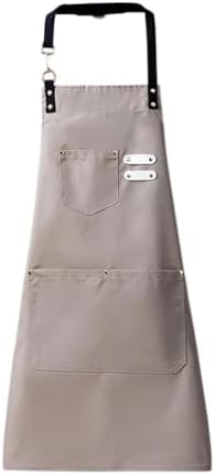 ＫＬＫＣＭＳ Painting Artist Apron Chef Bib Apron Multipurpose Unisex Women Men Adjustable for Crafting Gardening Cafe Restaurant Drawing, Khaki — view 6