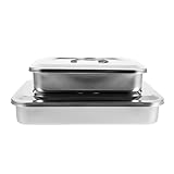 BUGUUYO 2 Stück Teiliges Rechteckiges Edelstahl-desinfektionsbehälter Deckel Hitzebeständig Platzsparend Multifunktional für Medizinische Instrumentenaufbewahrung im Krankenhaus