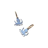 Sastree Pendientes Pulpo Originales Mujer | Edición Limitada Sas365 | Madera Sostenible Pintados a Mano | Joyería Original Mar y Animales (Gris, Acero Inox Oro)