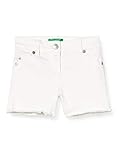  Benetton Short Pantalones Cortos, Blanco (Bianco 101), 128 (Talla del Fabricante: Medium) para Niñas
