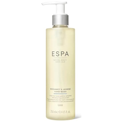 ESPA Bergamot and Jasmine Hand Wash 250ml | Pure Essentials Oils | Comforts and Cleanses Skin | Coconut & Citrus | 100% Natural Fragrance | Suitable for Sensitive Skin