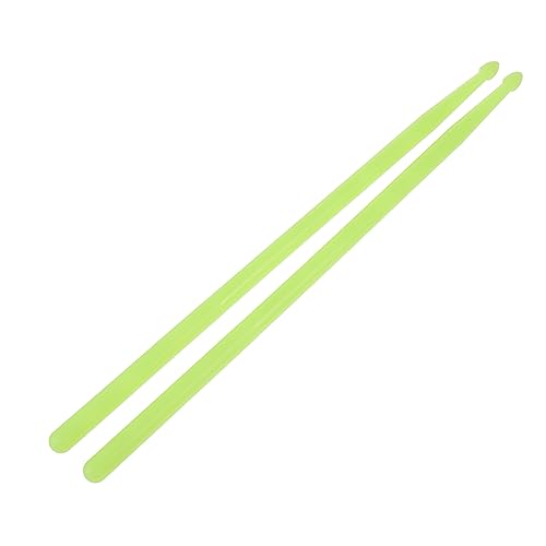 Baquetas luminosas LED para batería, color verde fluorescente, material nailon, tamaño 5A, 2 unidades, ideales para presentaciones nocturnas y escénicas