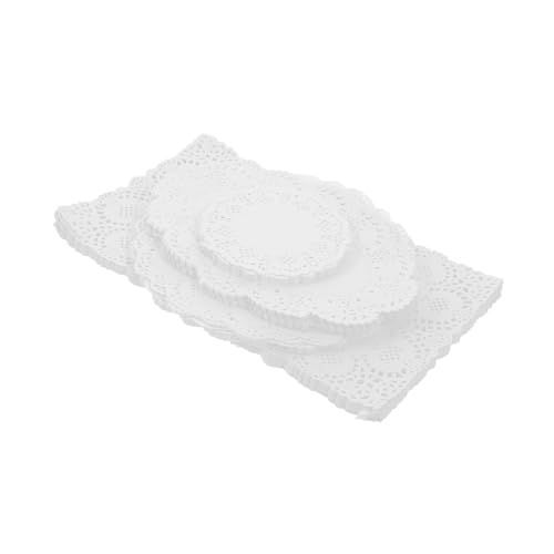 FUNOMOCYA 400pcs Round Paper Doilies Oil Absorbing Baking Mats Thick Disposable Placemats for Desserts Snacks
