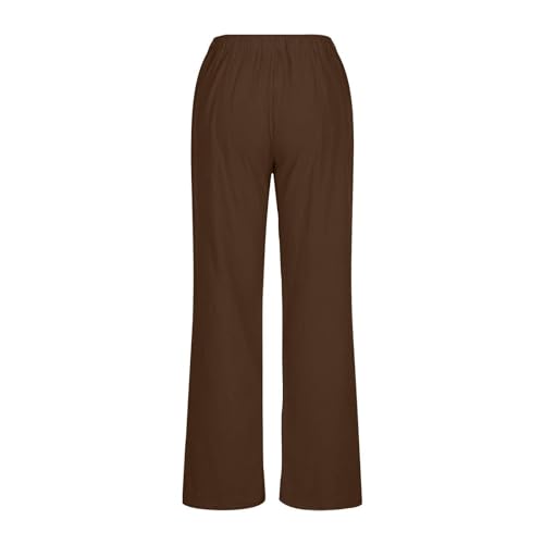 SHAOBGE Cotton Linen Pants for Women Summer Wide Leg Casual Loose Drawstring High Waist Palazzo Pants Trousers with Pockets4