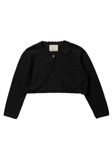 TiaoBug Girls Shrug Kids Button Closure Long Sleeve Knit Cardigan Party Formal Dress Cover Up Bolero Jacket
