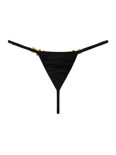 Image of RoseSeek Women's Sparkling Butterfly Chain Underwear Low Rise Cheeky G String Panty