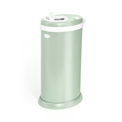 Image of Ubbi Steel Diaper Pail, Odor Locking, No Special Bag Required, Award-Winning, Registry Must-Have, Sage Green | Award-Winning Registry Must-Have, Childproof Safety Lid with Lock, Holds Up To 55 Newborn Diapers, Modern Nursery Essential