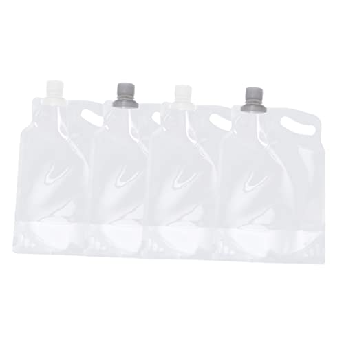 Abaodam 4Pcs Folding Water Bags Large Capacity No Leak Water Holders for Outdoor Activities Camping Hiking Climbing Convenient for Travel Supplies Random Color