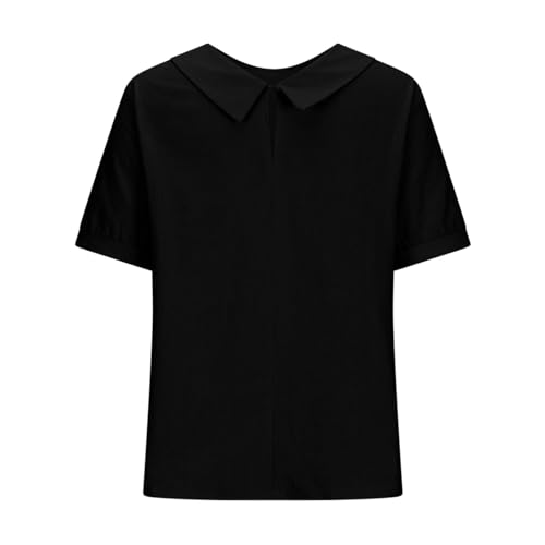 Womens Cute Tops Summer Trendy Short Sleeve Cotton Linen Shirts Casual Loose Basic Tee Blouse Fashion Clothes4