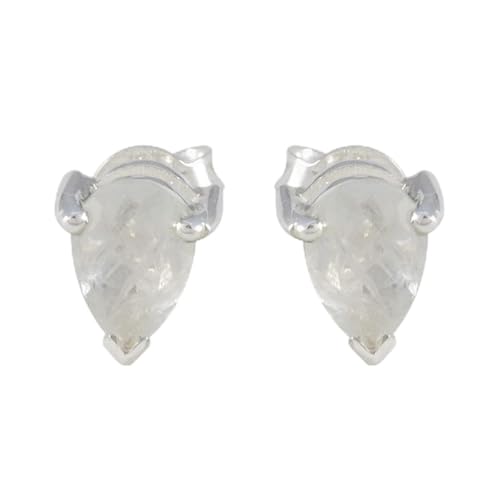 Boucle d'oreille arc-en-ciel pierre de lune argent blanc cadeau idéal