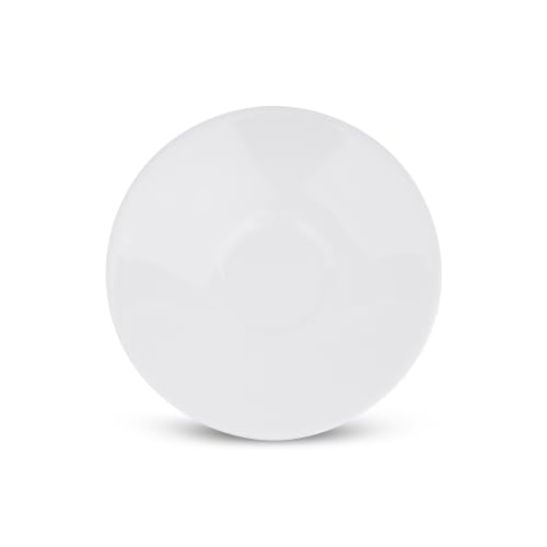 Image of Dandy Lines Liza White Tea Cups, Plain Solid, Luxury Tea Cup and Saucer Set, Ideal for Tea Time, Ceramic, Pack of 12, Microwave & Dishwasher Safe, Great for Hosting & Gifting