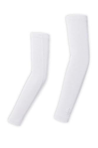 Coolibar UPF 50+ Women's Navagio Sun Sleeves - Sun Protective (Small/Medium- White)