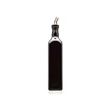 Infinity Jars 500 Ml (17 fl oz) Black Ultraviolet Square Glass Oil Bottle with Plastic Pour Spout