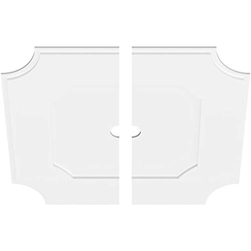 Image of Ekena Millwork CMP38LE2-03000 Locke Architectural Grade PVC Contemporary, Two Piece Urethane Ceiling Medallions 38 inchOD x 3 inchID x 22 3 /4 inchC x 1 inchP