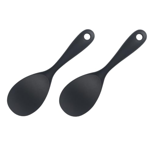 kkrrammii Lot de 2 pagaies de riz antiadhésives en silicone résistant à la chaleur avec poignée ergonomique, idéal pour servir du riz cuit à la vapeur et...